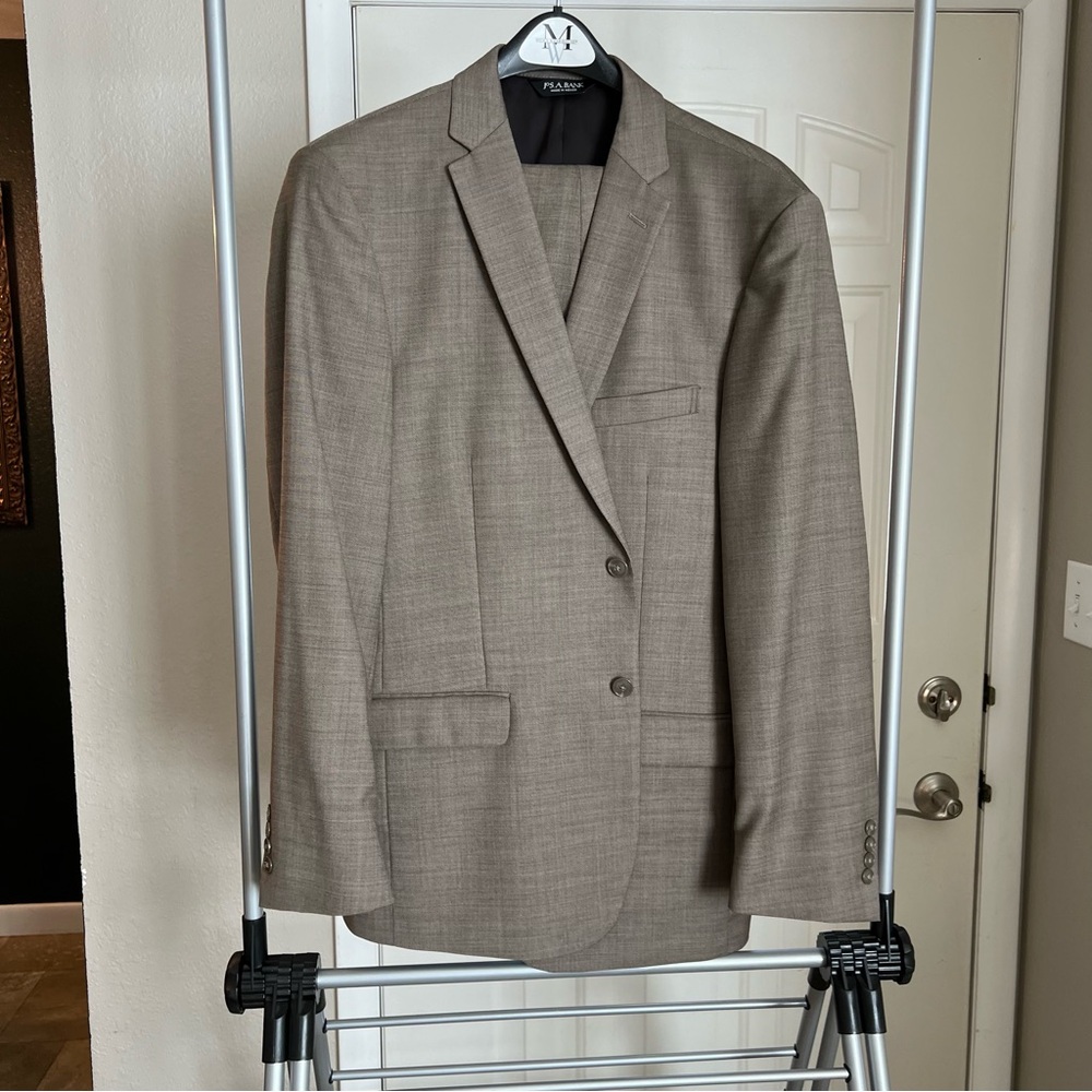 Jos A. Bank suit. Light brown. 43 long.